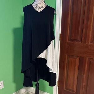 Patrizia Luca Asymmetrical Black and White Dress